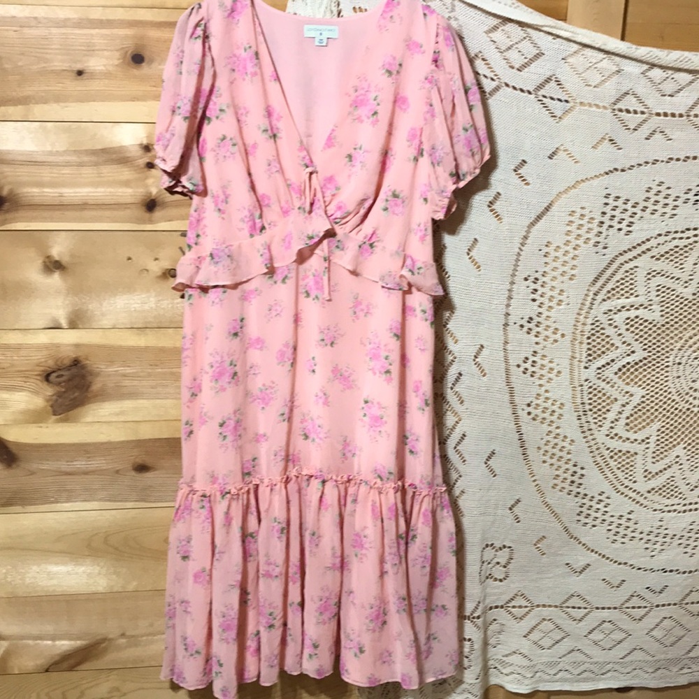 Loveshackfancy for Target pink floral ruffle dress Plus 18